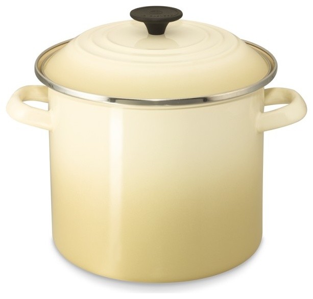 Le Creuset Enamel Steel Stock Pot, Dune Modern Stockpots by