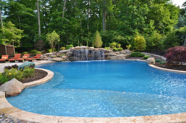 Swimming Pool Waterfalls - traditional - pool - newark - by Scenic ...