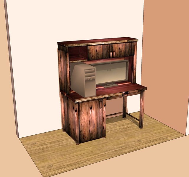 Rustic Red Cedar Desk Rustic Rendering other metro by Attic