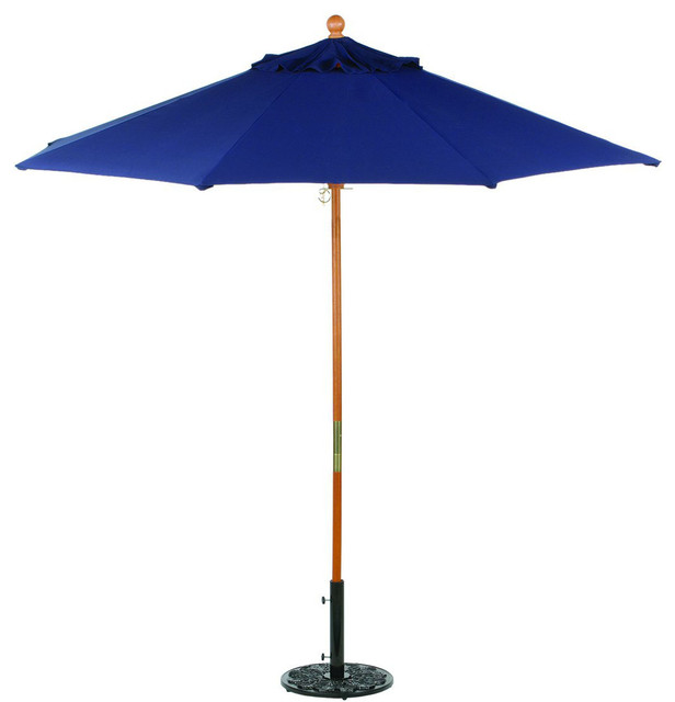 9' Sunbrella Market Umbrella in Navy Modern Outdoor Umbrellas by