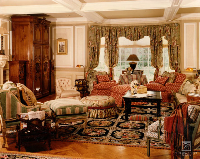 Patterned Family Room traditional-family-room