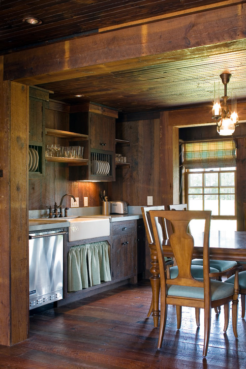 cabin kitchen farmhouse country decorating town living plans rustic kitchens cottage open interior decor log primitive wood cozy remodel camp