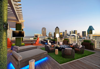 Rooftop garden with fake grass