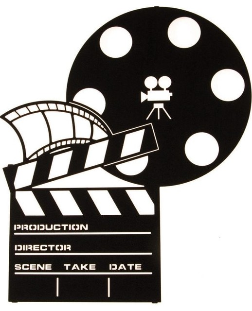 Movie Matinee Film Reel Metal Wall Art 22" Rustic Game Room Wall