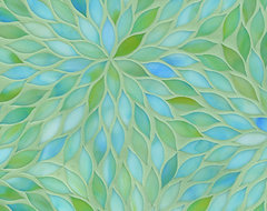 Beau Monde Glass, Blossom, Aquamarine contemporary-tile