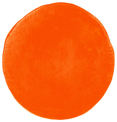 Orange Velvet Penny Round Cushion Cover - contemporary - pillows ...