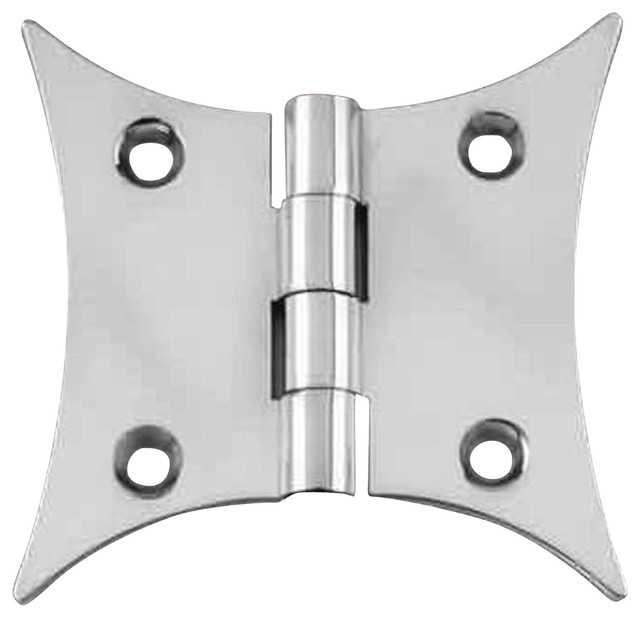 Hinges Bright Chrome Butterfly Hinge No Finials
