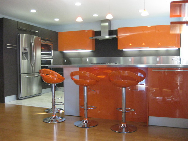 ORANGE GLOSS KITCHEN DESIGNS - modern - kitchen products - san ...