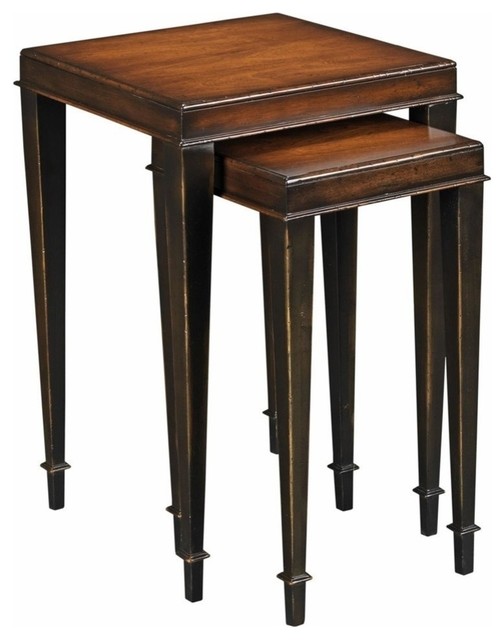 New Nesting Tables Black Mahogany Square Traditional Side Tables