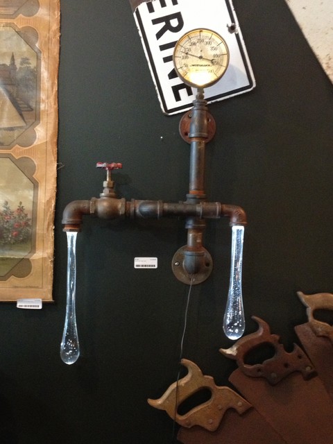 Gas pipe glass drip light - Custom Made - Eclectic - Wall Lighting - toronto - by Metropolis Living