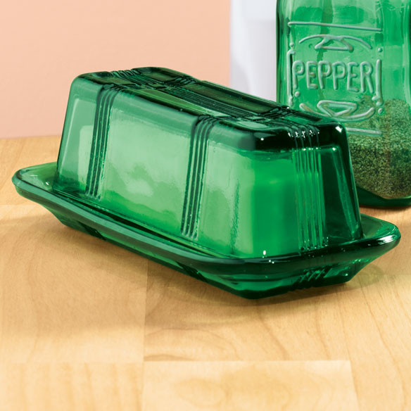 Emerald Green Butter Dish Contemporary Butter Dishes by Miles Kimball