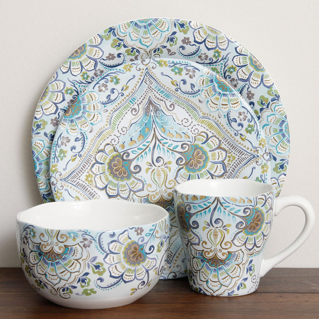 222 Fifth Aisha 16piece Dinnerware Set Contemporary Dinnerware by