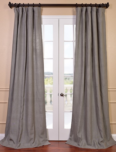 Linen Shower Curtain White Navy and Tan Curtains