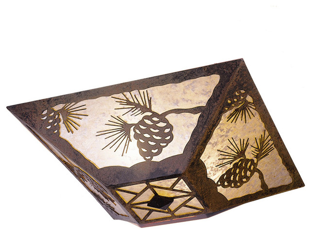 Drop Ceiling Mount - PINECONE - Rustic - Flush-mount Ceiling Lighting - by Steel Partners Inc