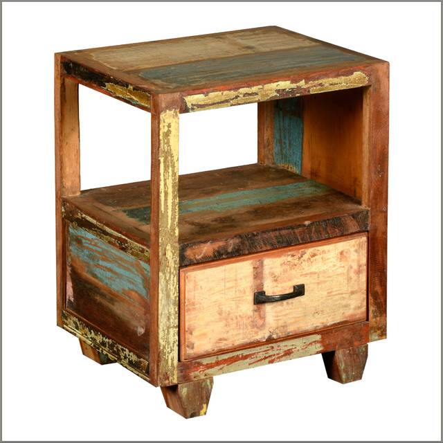 Appalachian Open Back Night Stand End Table Reclaimed Wood Furniture