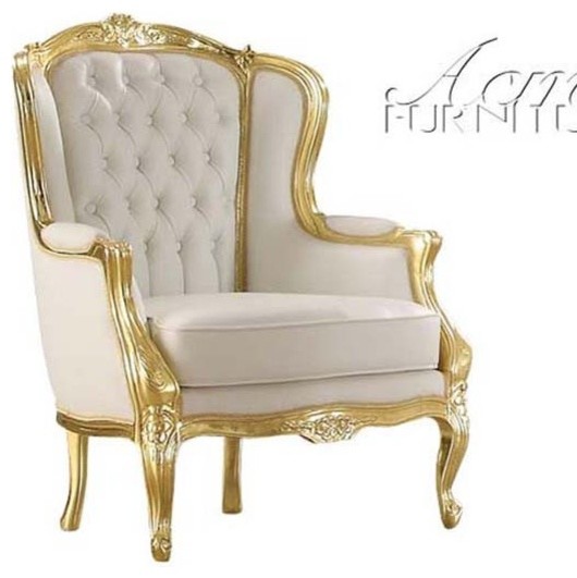 ACME Furniture Kassim Gold/White Traditional Accent Wing