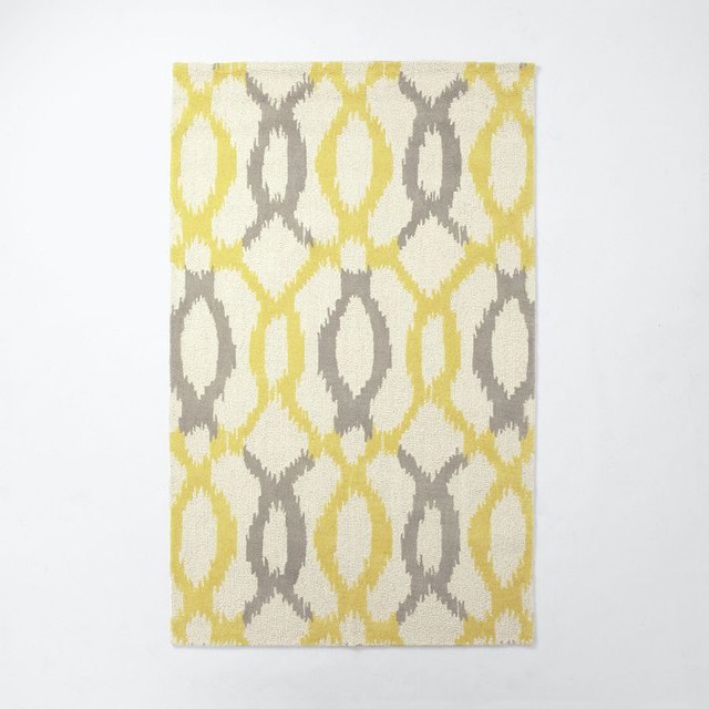 Ikat Links Wool Rug, Horseradish Contemporary Rugs by West Elm
