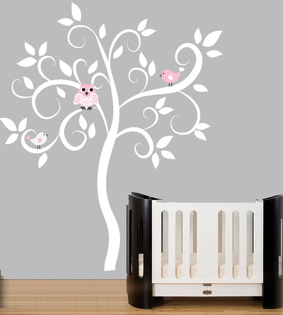 Swirl Tree Wall Decal By Couture Decals Modern Wall Decals by Etsy