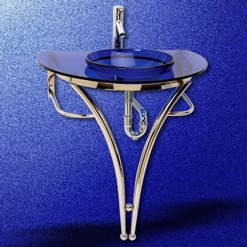 Stainless Cosmopolitan Glass Pedestal Sinks traditional-bathroom-sinks