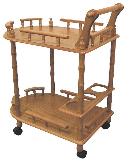 2Tier Bar Cart w Wine Storage Contemporary Bar Carts by ivgStores