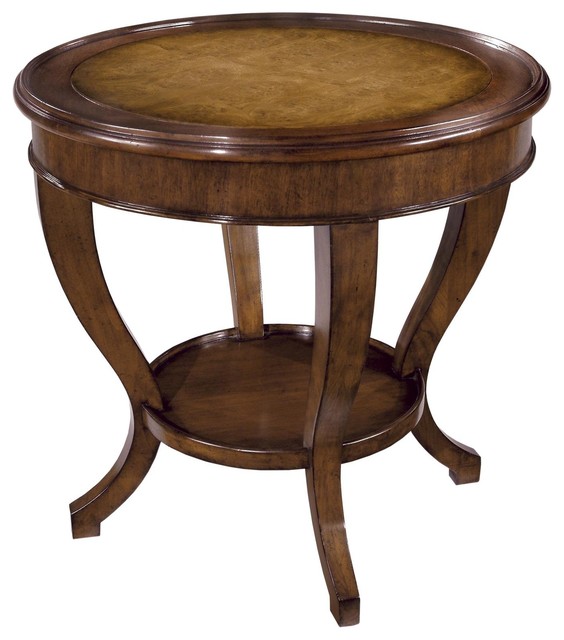 New Round Side Table Solid Alder Wood Oak Traditional Side Tables