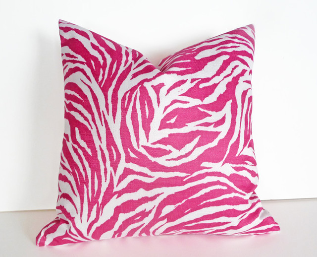 Pink Zebra Pillow Modern Decorative Pillows vancouver by