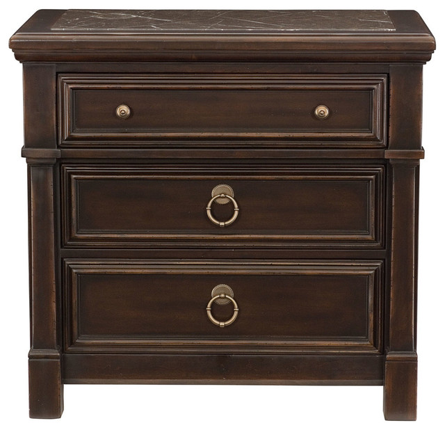 Bernhardt Pacific Canyon Drawer Nightstand with Laminated Stone Top
