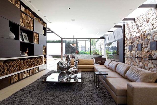 Wall units contemporary living room