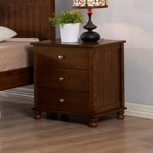 Walnut Anderson 3drawer Nightstand Contemporary Nightstands And