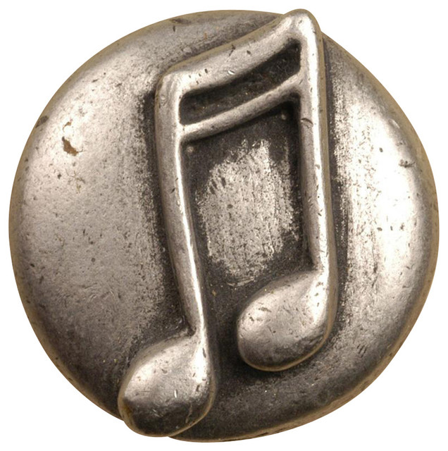Double Notes Knob (Set of 10) (Pewter Maple) Traditional