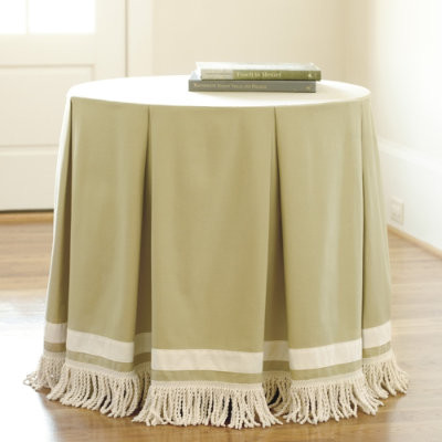 table round tablecloth tablecloths pleated fringe box linens skirt bullion ballard dining farmhouse skirted contrasting band cloth traditional designs tables