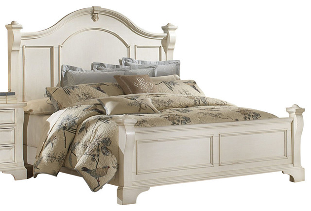 American Woodcrafters Heirloom Collection King Poster Bed In Antique ...