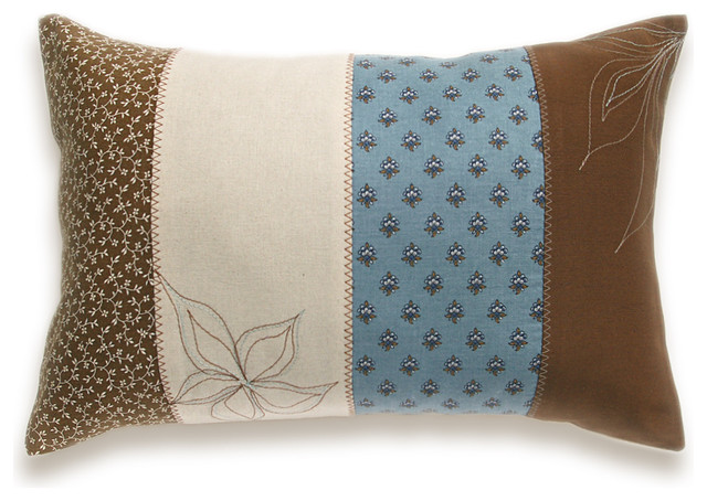 Patchwork Stripes Decorative Lumbar Pillow Cover 12x18 DHARMA DESIGN - Eclectic - Decorative ...