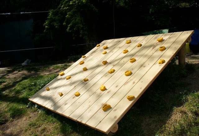 wooden climbing wall for garden