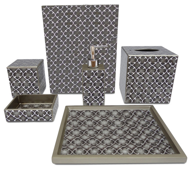 Waylande Gregory Grey Iron Gate Bathroom Set Bathroom Accessories