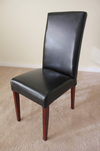 Black Leather Parsons Dining Chair - Contemporary - Dining Chairs