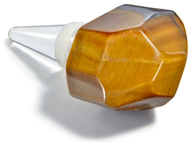 Lucida Bottle Stopper - Tiger's Eye - Transitional - Wine And Bar