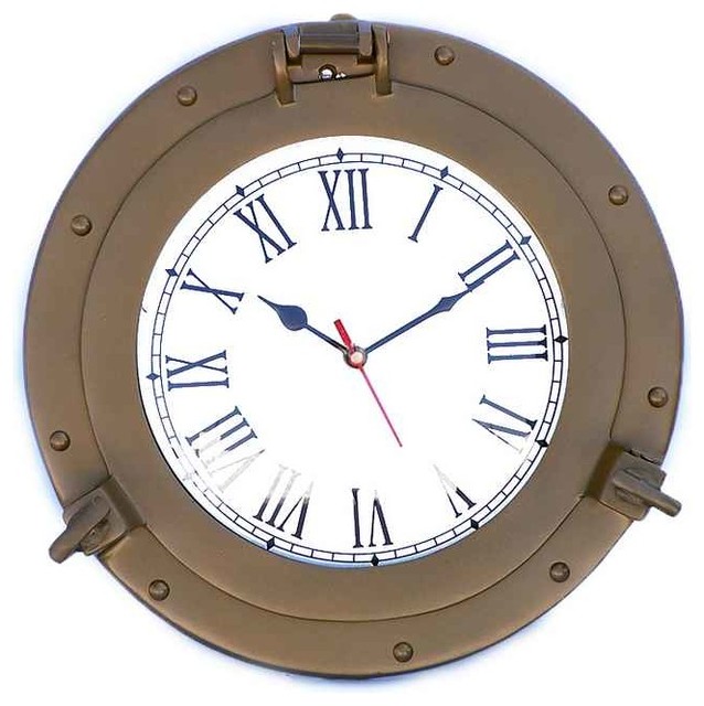 Antique Brass Decorative Ship Porthole Clock Decorative Clocks