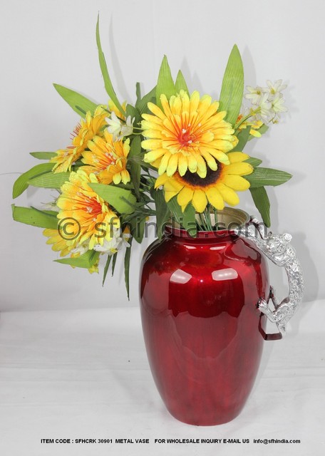 Recycled Metal Vase traditional-vases