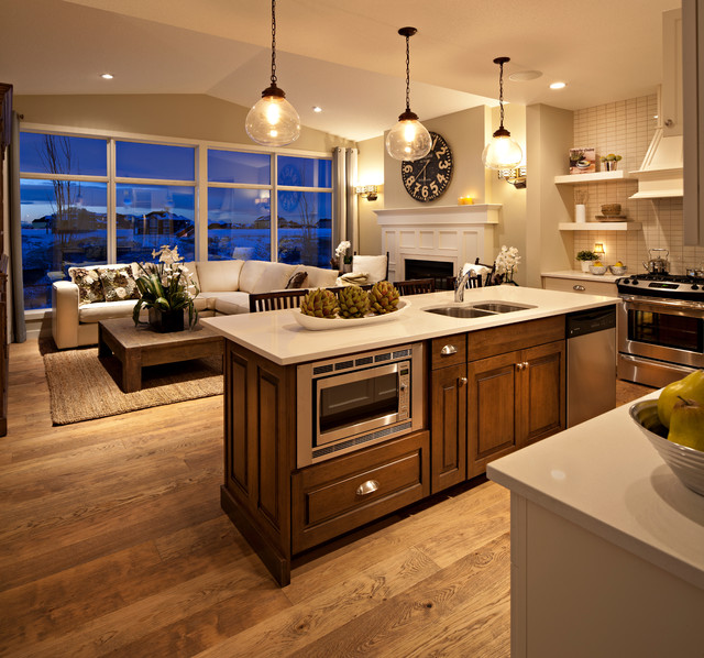 The Hawthorne - Kitchen/Great Room at Dusk - Traditional ...
