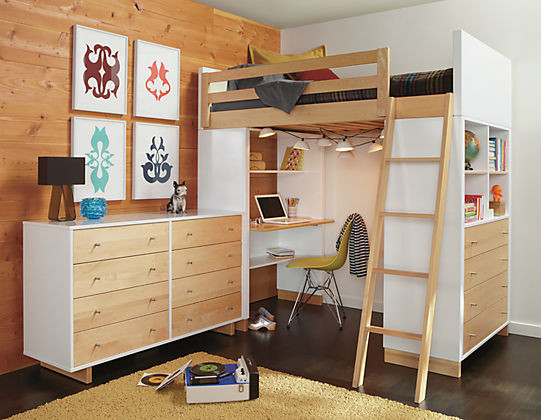 Moda Loft Bed with Desk & Dresser by R&B