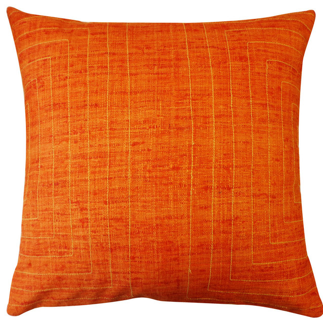 Streams Orange Pillow - Contemporary - Decorative Pillows - by Jiti
