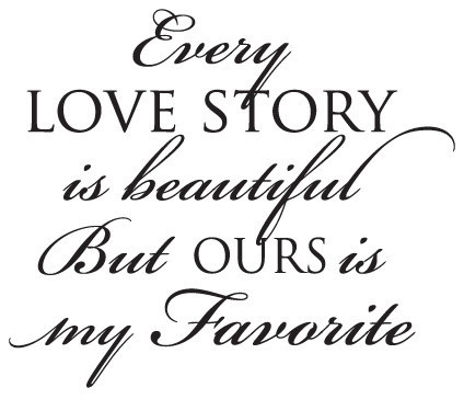 Every Love Story Elegant Wall Quotes Decal, White traditional-wall ...