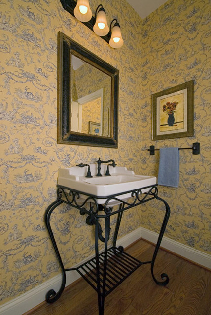 Main Line French Country Farmhouse - Mediterranean - Powder Room ...