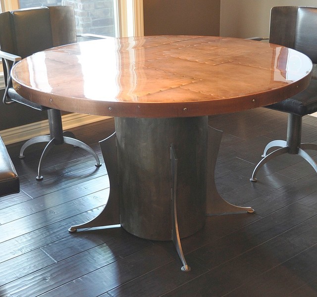 Copper top table and base Dining Tables omaha by Nollette Metal Works
