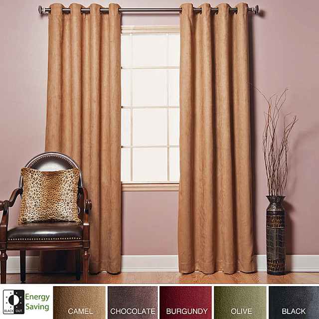 Outdoor Bamboo Curtain Panels Faux Suede Bags