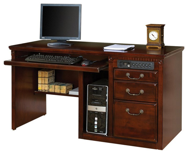 Kathy Ireland Home by Martin Huntington Club Pedestal Computer Desk