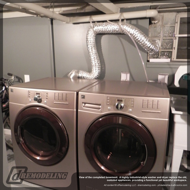 Industrial washer and dryer Contemporary Laundry Room