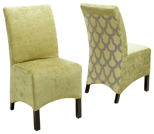Avery Printed Fabric Dining Chairs (Set of 2), Sage Green