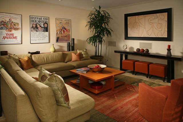 Transitional Georgian traditional media room